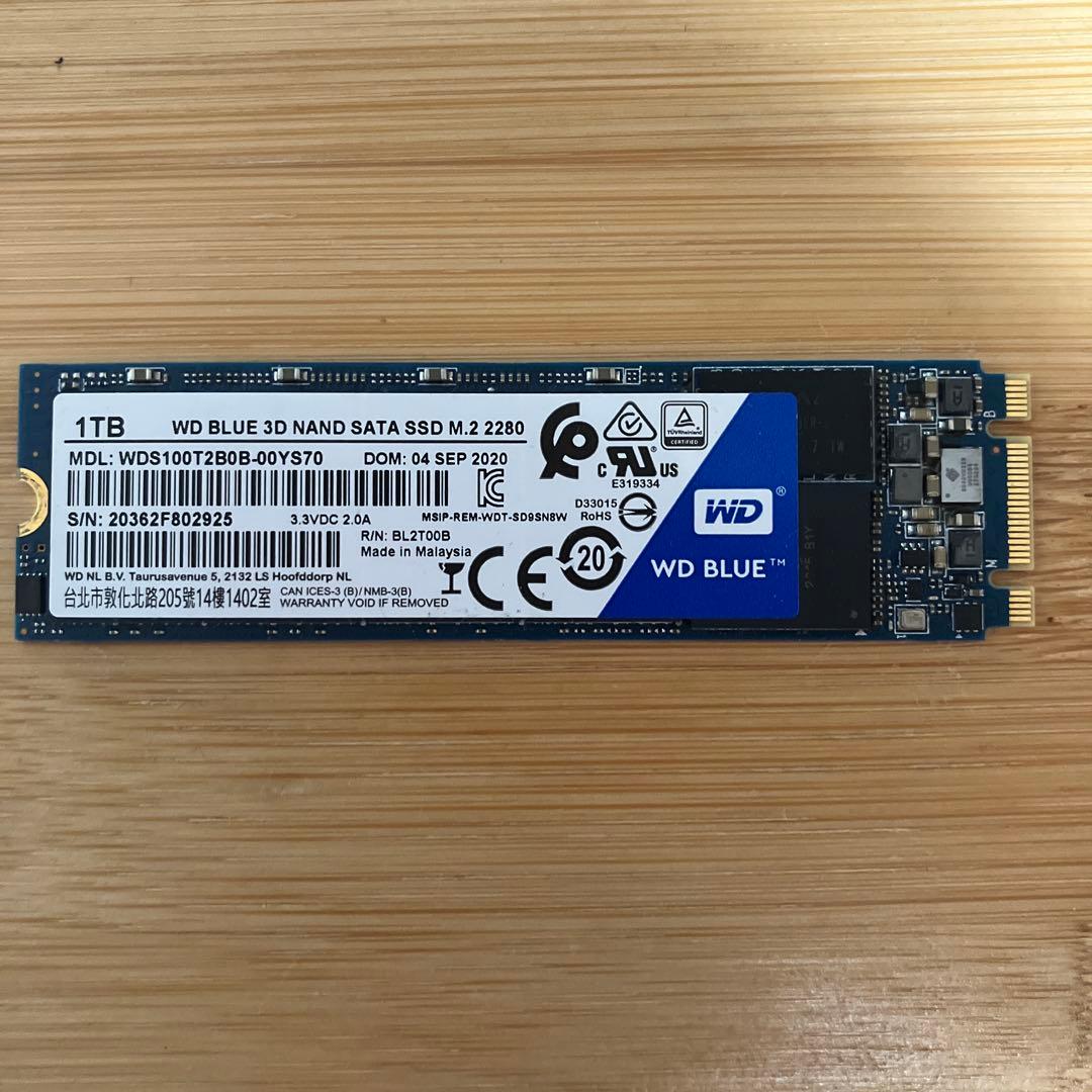 内蔵型SSD WD Blue 3D NAND SATA SSD 1TB M.2 2280