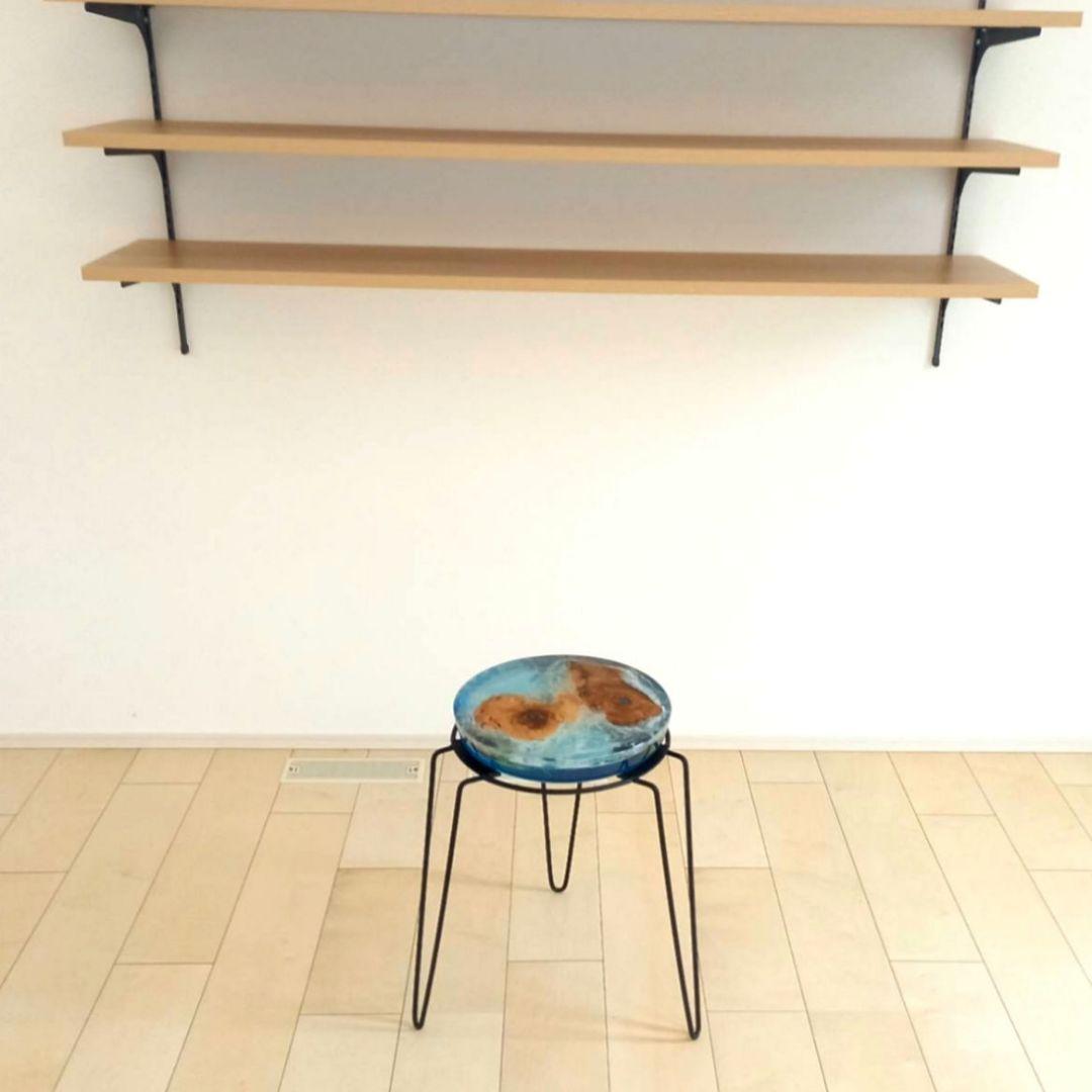 おー　レジンサイドテーブル　樺　瘤