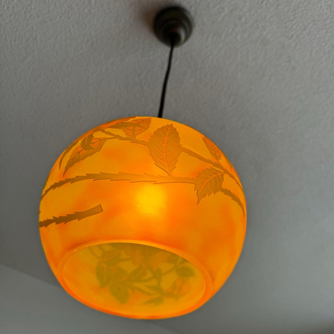 Emile Galleエミールガレ　カメオ　バラ　薔薇　ランプ　天井ライト　照明