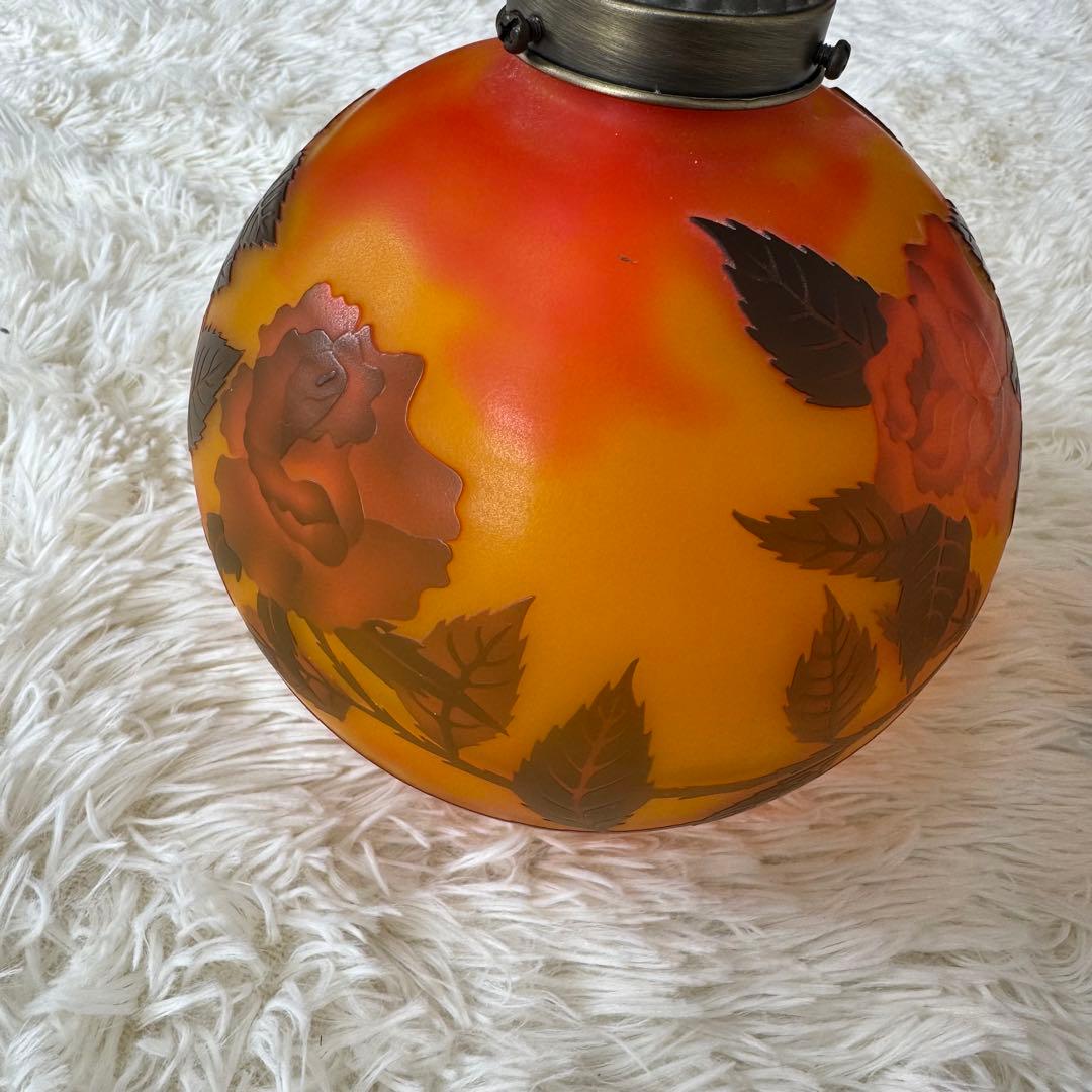 Emile Galleエミールガレ　カメオ　バラ　薔薇　ランプ　天井ライト　照明