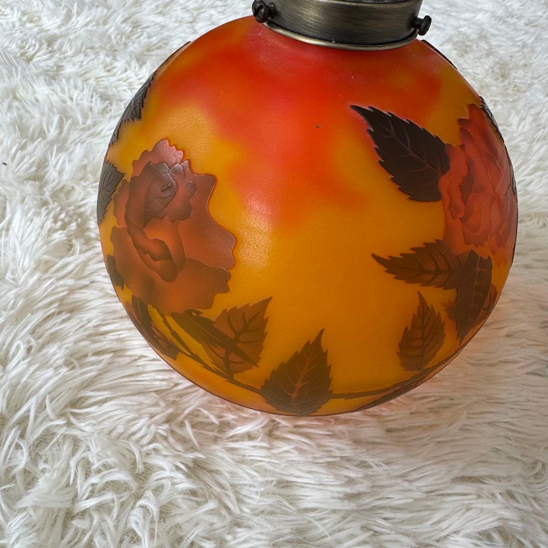 Emile Galleエミールガレ　カメオ　バラ　薔薇　ランプ　天井ライト　照明