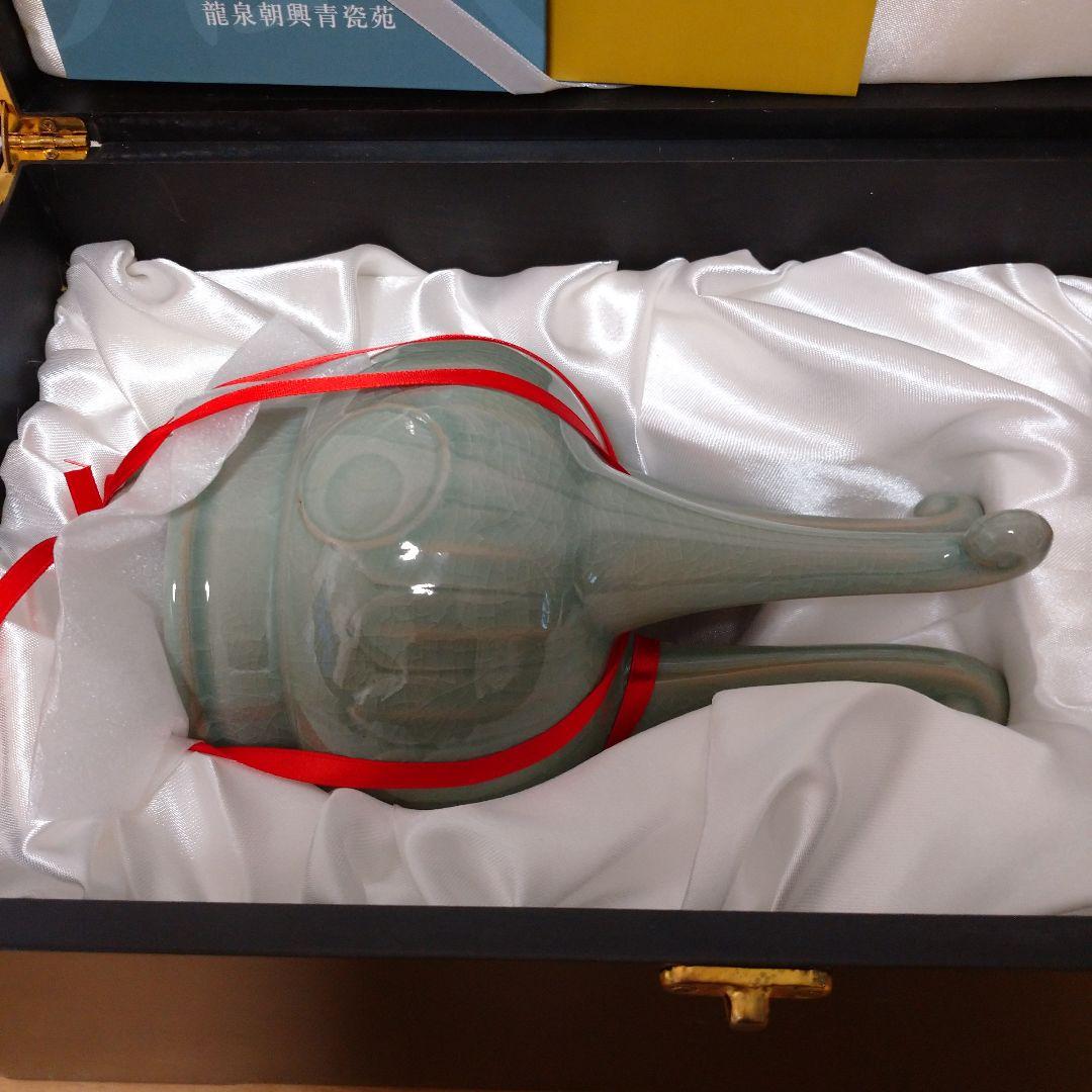 【お値引き承ります】中国工芸美術大師 徐朝興作 龍泉朝興青磁 証明書・箱付