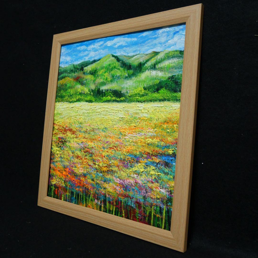 油絵 絵画 【野花の風景】