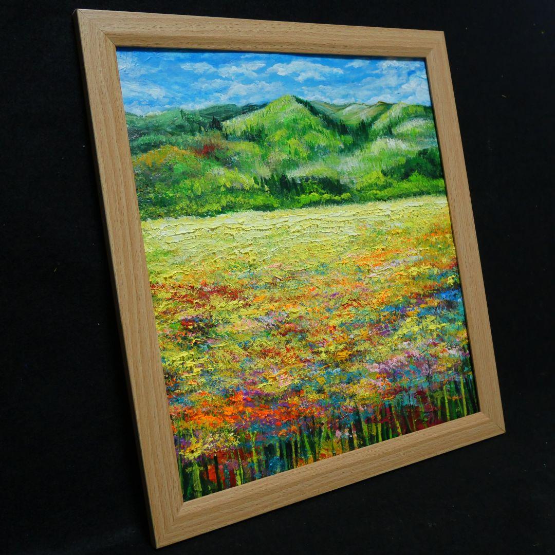 油絵 絵画 【野花の風景】