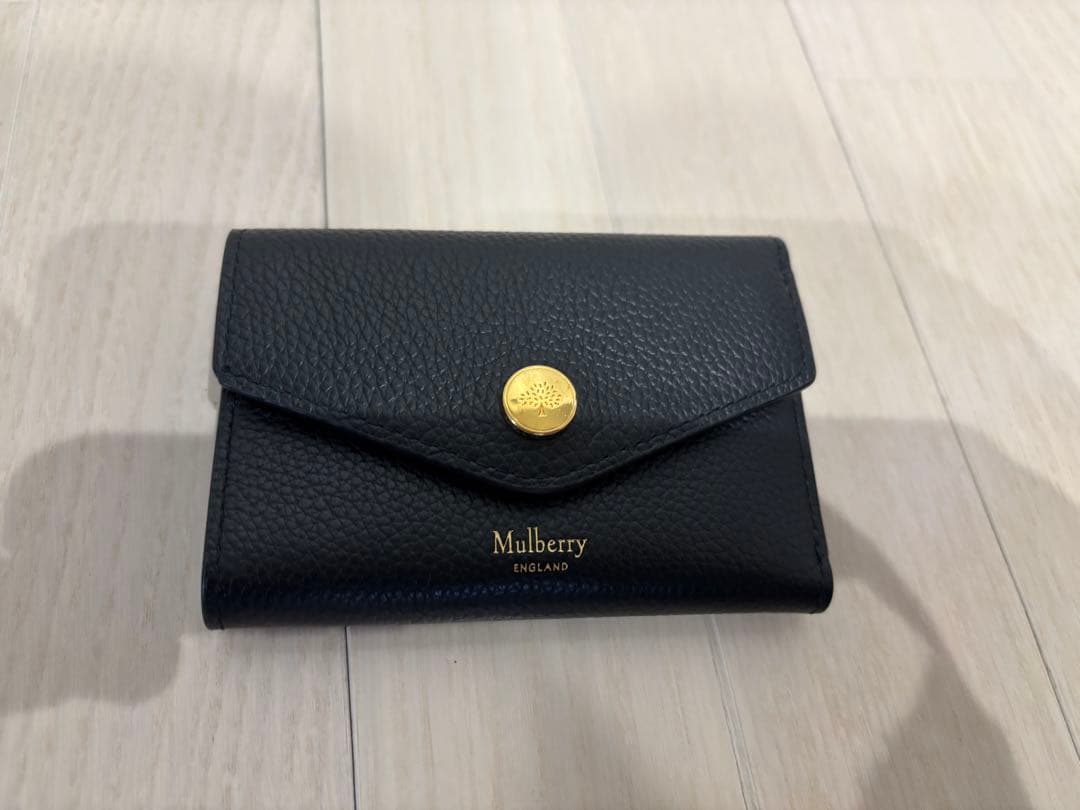 マルベリー　三つ折り財布　ブラック