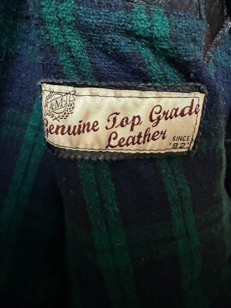 極上　80’s ロンジャン　レザージャケット　イングランド製　シングル　XL