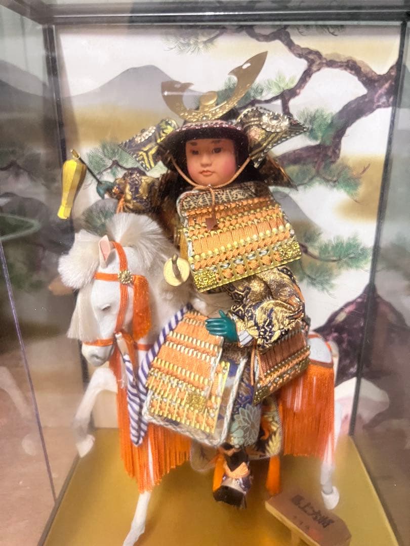 【お宝】美術 武者人形 紫峰作 謹製 馬上大将　日本人形