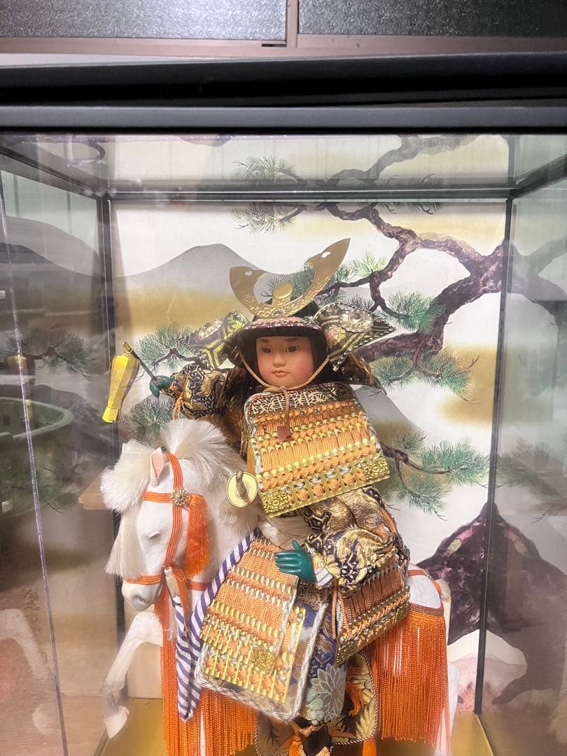 【お宝】美術 武者人形 紫峰作 謹製 馬上大将　日本人形