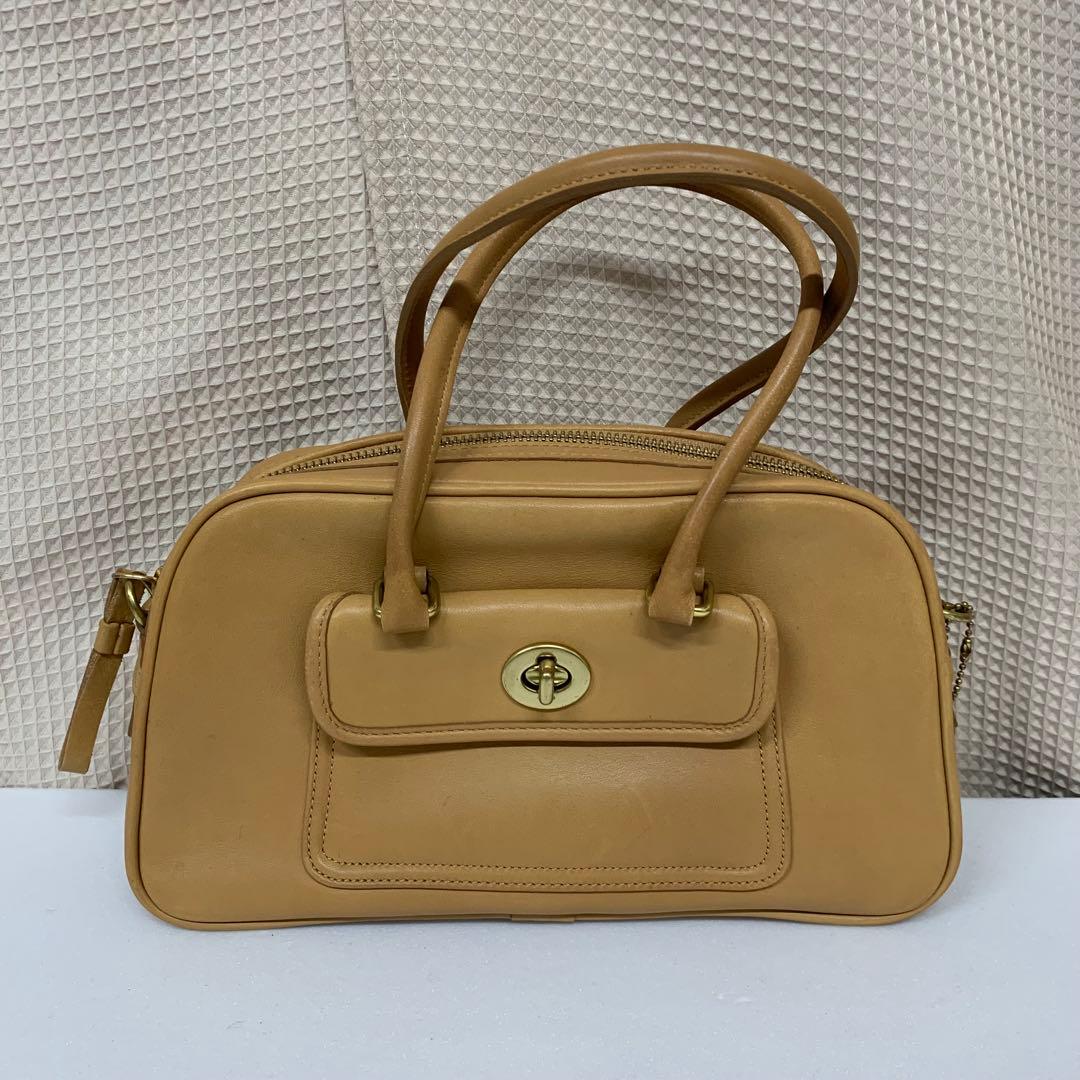 オールドコーチ ハンドバッグ 本革 レザー ベージュ 9768