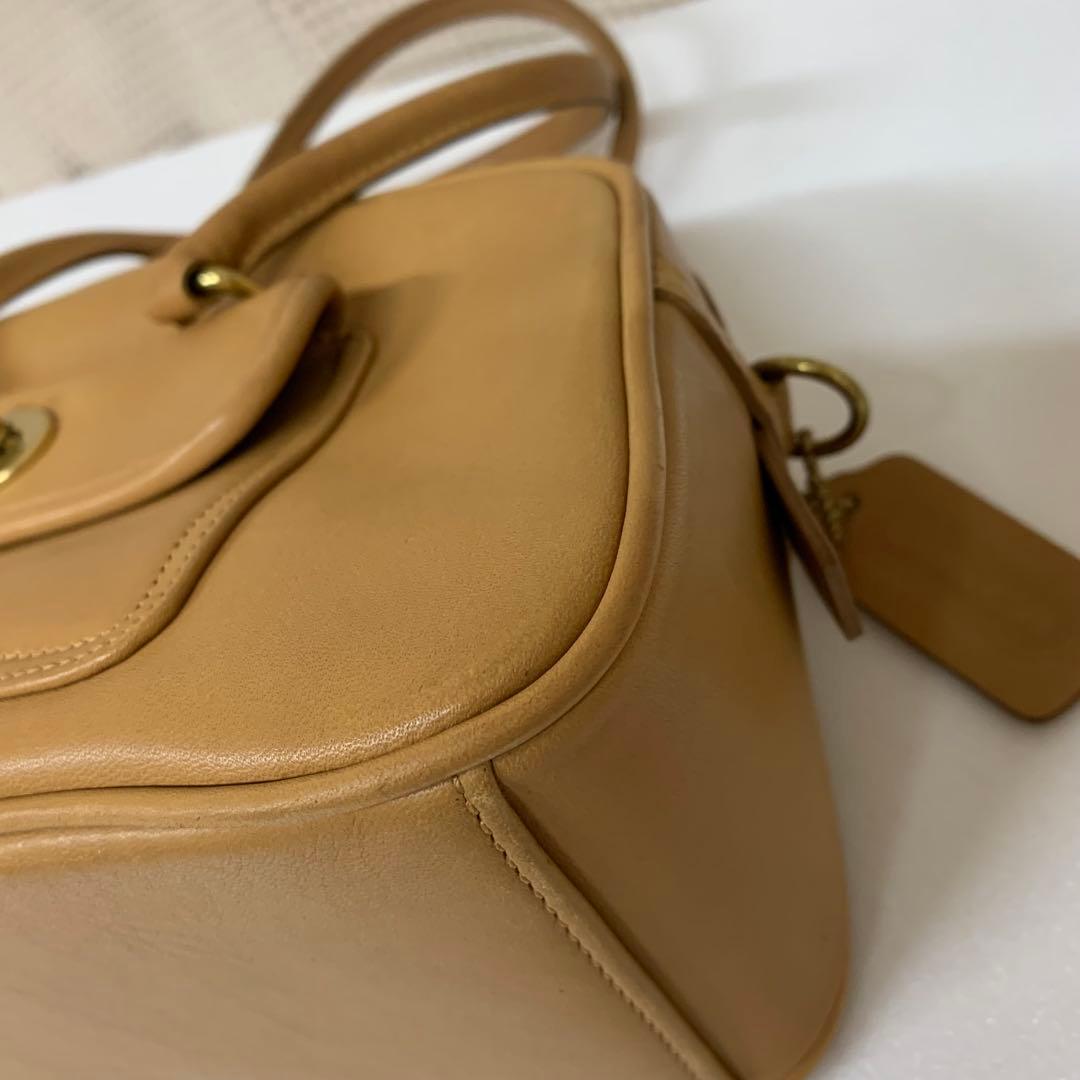 オールドコーチ ハンドバッグ 本革 レザー ベージュ 9768