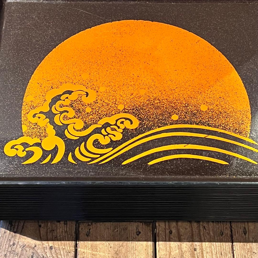 ②波　太陽　月　黒盆　和風　20枚　おまとめ　懐石　旅館　昭和レトロ