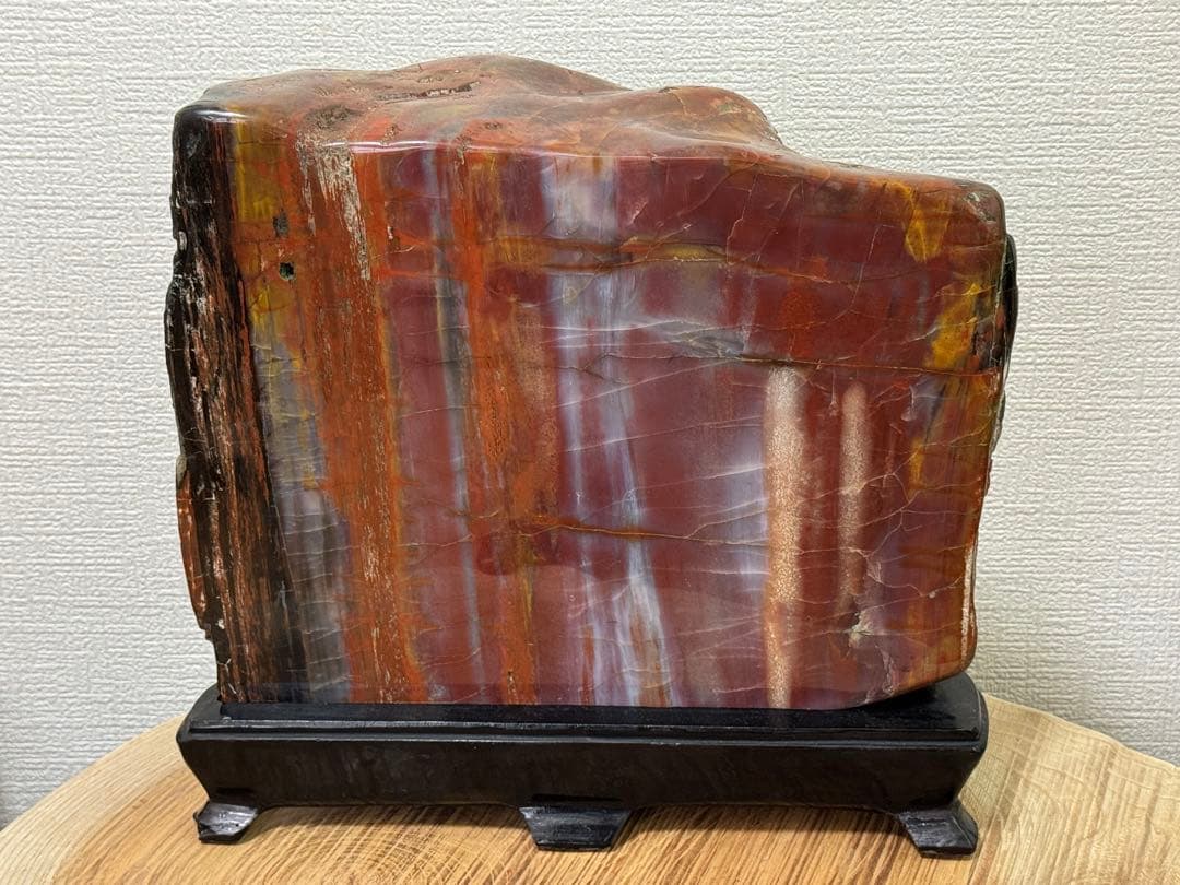 珪化木 木化石 鑑賞石 天然石 水晶 色石 赤石 赤玉石 アリゾナ珪化木 置物