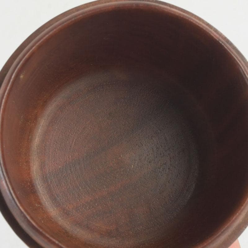 茶道具　天然木　無垢彫　棗　時代箱付　V　9311