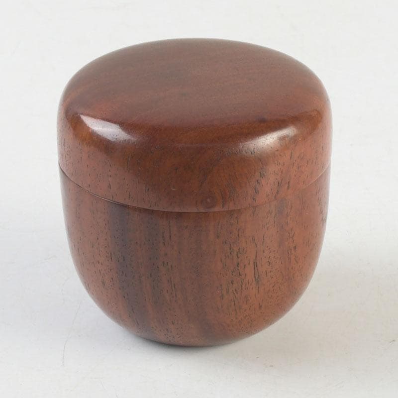 茶道具　天然木　無垢彫　棗　時代箱付　V　9311