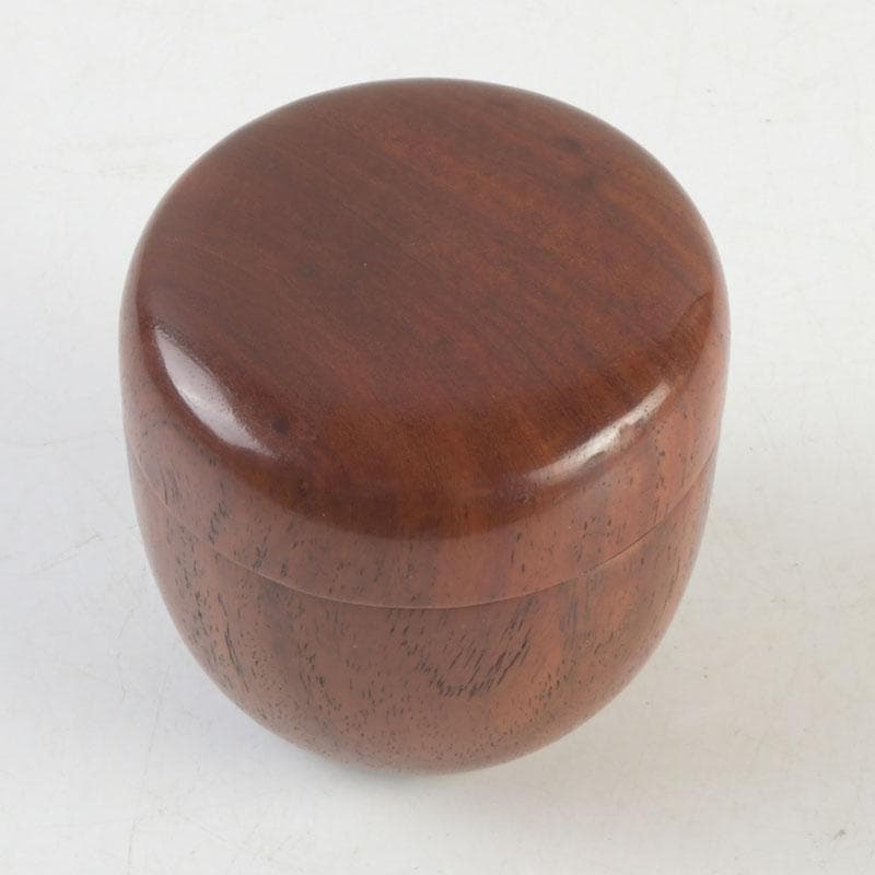 茶道具　天然木　無垢彫　棗　時代箱付　V　9311