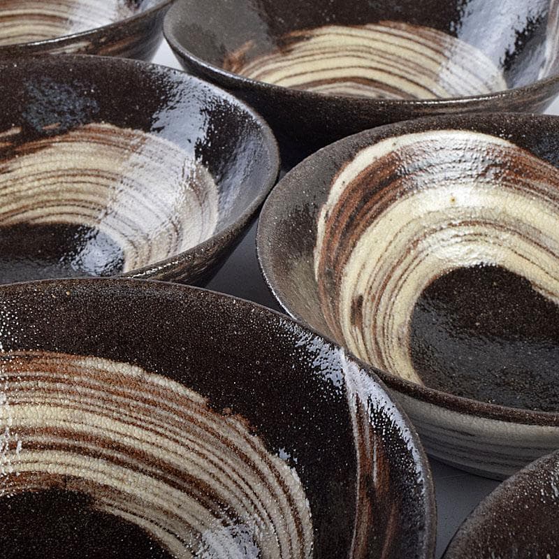 茶道具　兎月窯　杉浦芳樹　刷毛目　数茶碗　八客　時代箱付　V　R9419B