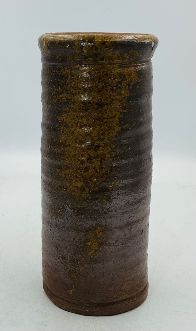 【902】★人間国宝・藤原啓先生　備前焼花入　四方桟共箱★