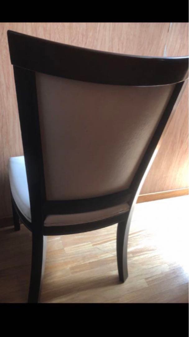 猫脚アンティーク調♦️ダイニング チェア♦️PUレザーホワイト×ウッド♦️送料込