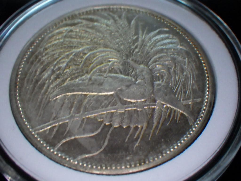 ニューギニア極楽鳥５マルク銀貨 【銀貨保証】アンティーク M24081506