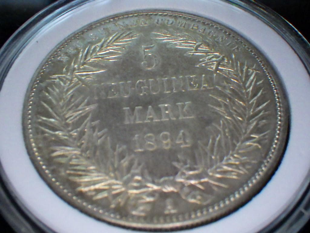 ニューギニア極楽鳥５マルク銀貨 【銀貨保証】アンティーク M24081506