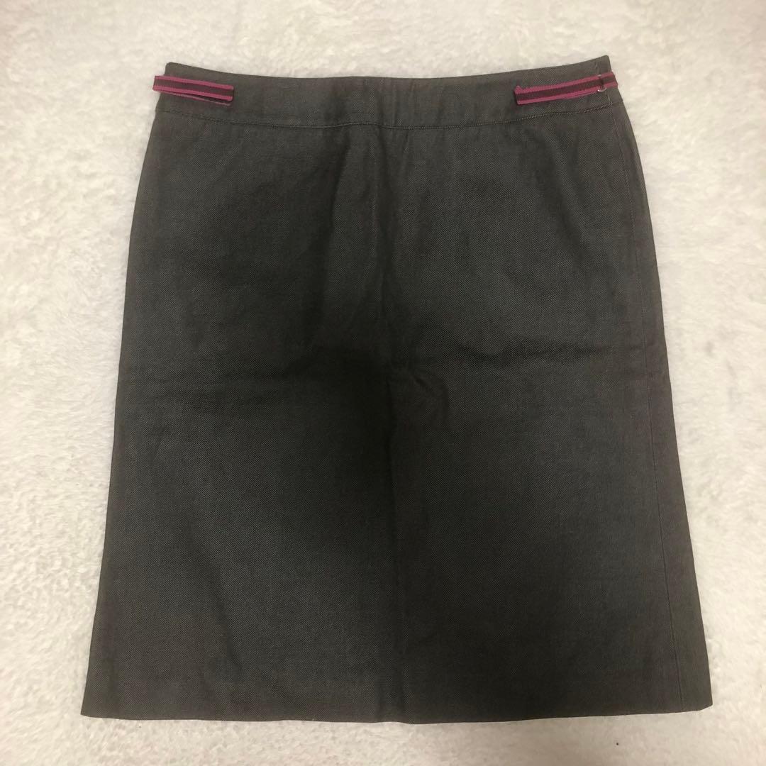 miumiu ミュウミュウ　台形スカート　ひざ丈　ミニスカート　グレー　42