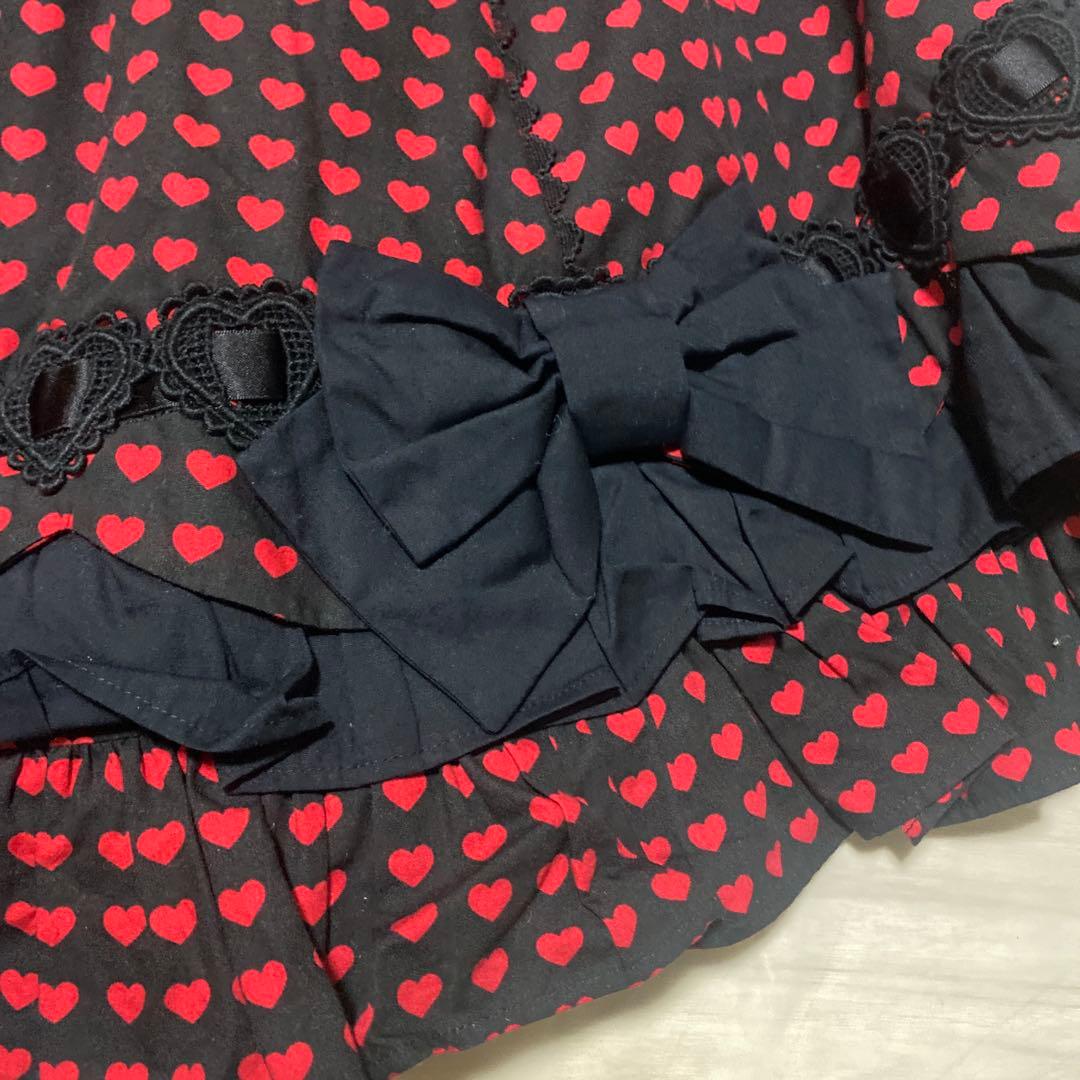 Angelic Pretty ハート柄フレアスカート 赤と黒