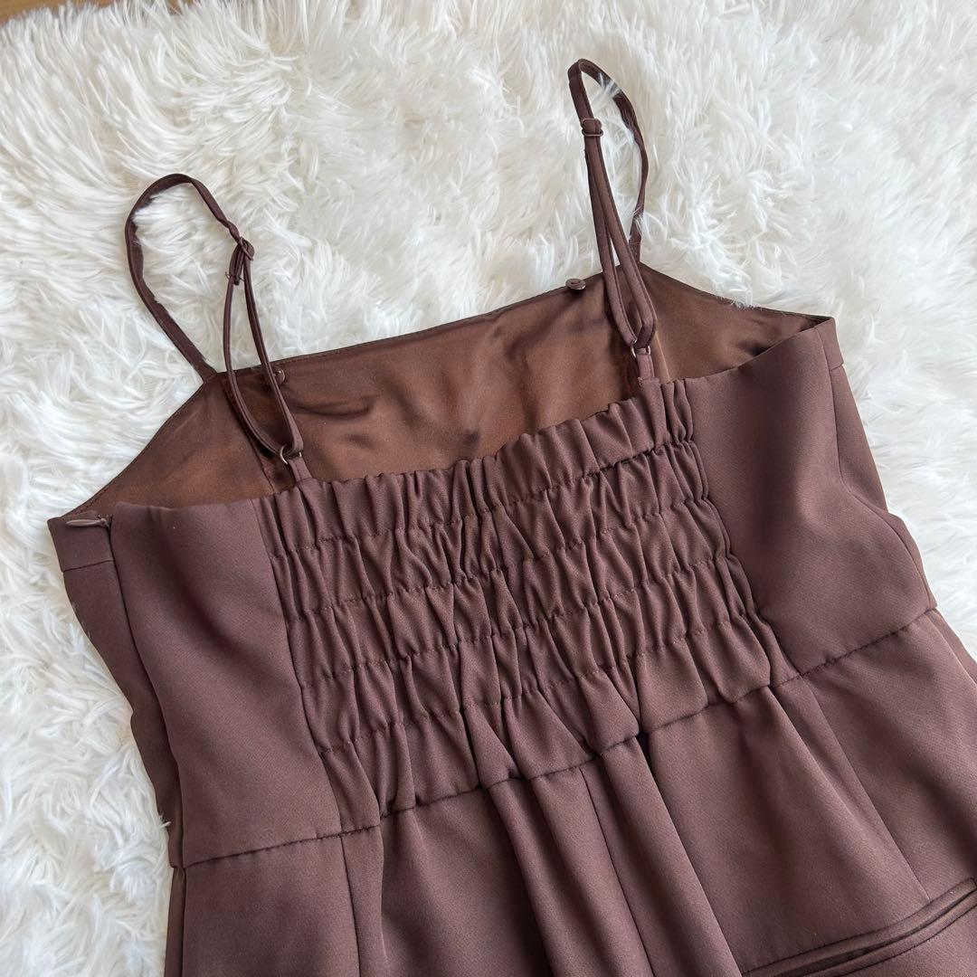 【新品✨️】niana チュールベスト&オールインワン パンツドレス ブラウン M