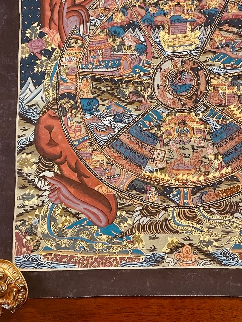 チベット密教 手描き曼荼羅（マンダラ）タンカ【新品・一点物】肉筆画 D3