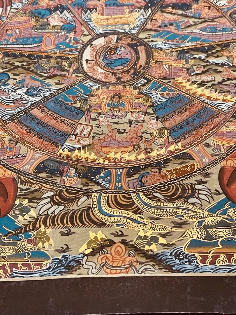 チベット密教 手描き曼荼羅（マンダラ）タンカ【新品・一点物】肉筆画 D3