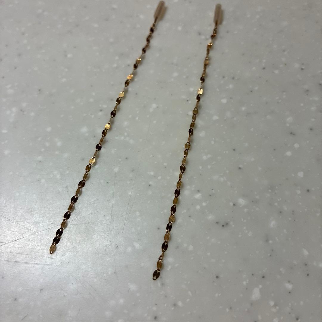 ココシュニック　K10フラワークロスチェーン ロングピアス