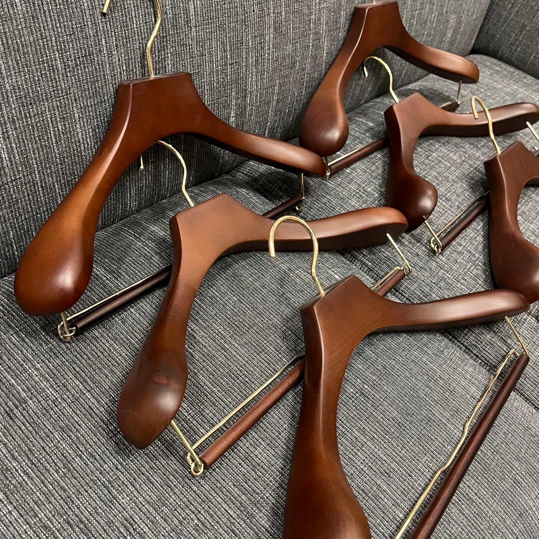 木製スーツハンガー 6本セット