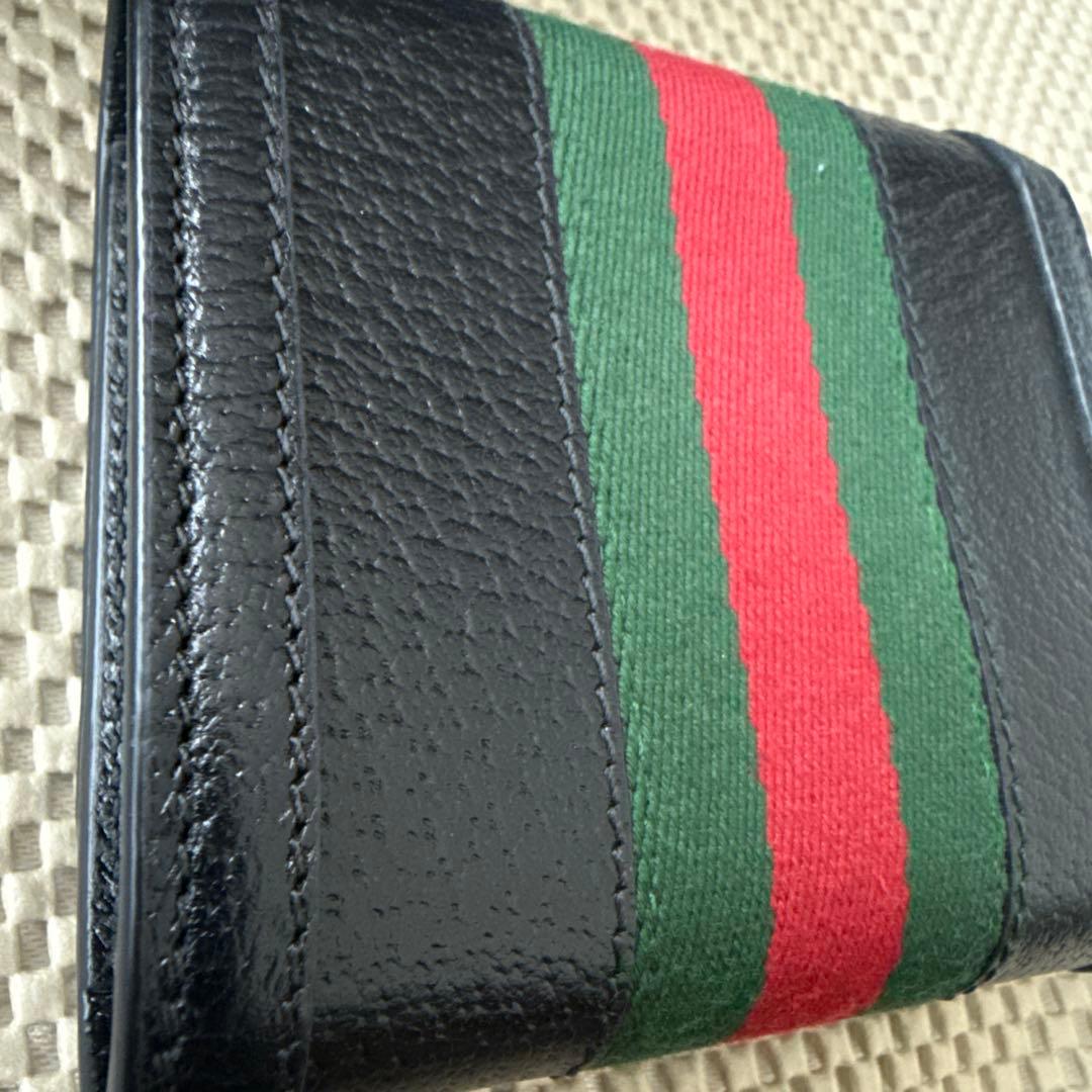 GUCCI GGロゴ 二つ折り財布 ブラック