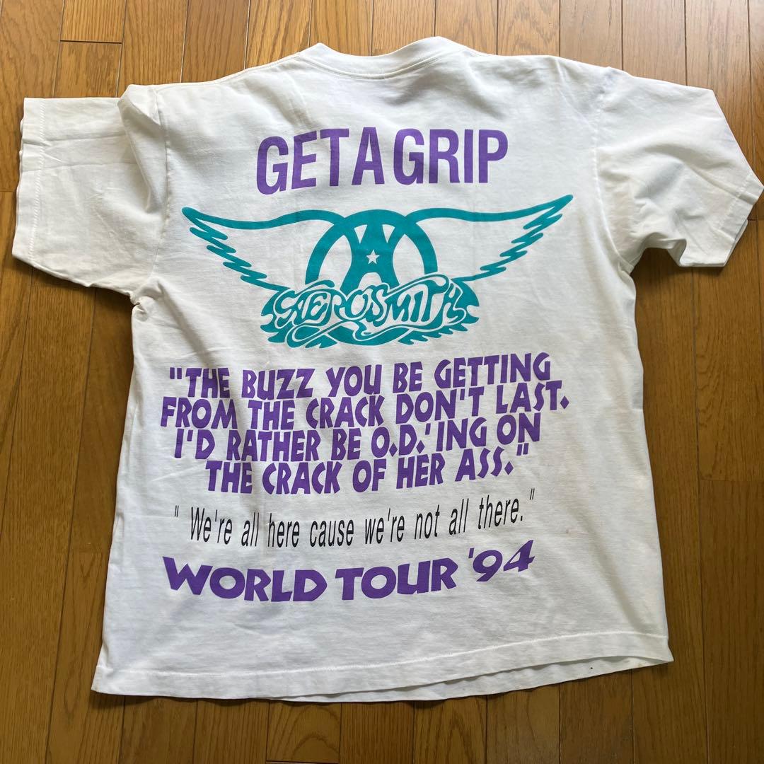 90s AEROSMITH GET A GRIP XL オーバープリント 総柄