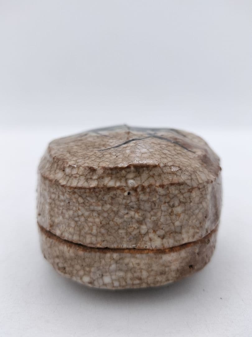 c488 香合 赤織部 山口錠鉄 木箱 茶道具 古物