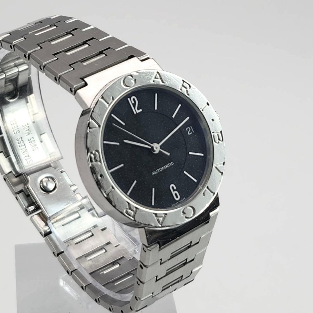 BVLGARI BB33SS 自動巻き　腕時計　メンズ　シルバー　ブラック文字盤
