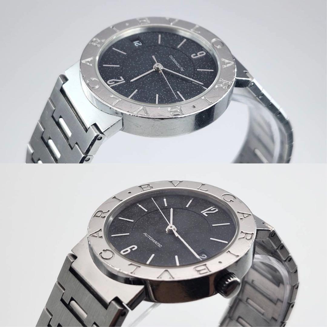 BVLGARI BB33SS 自動巻き　腕時計　メンズ　シルバー　ブラック文字盤