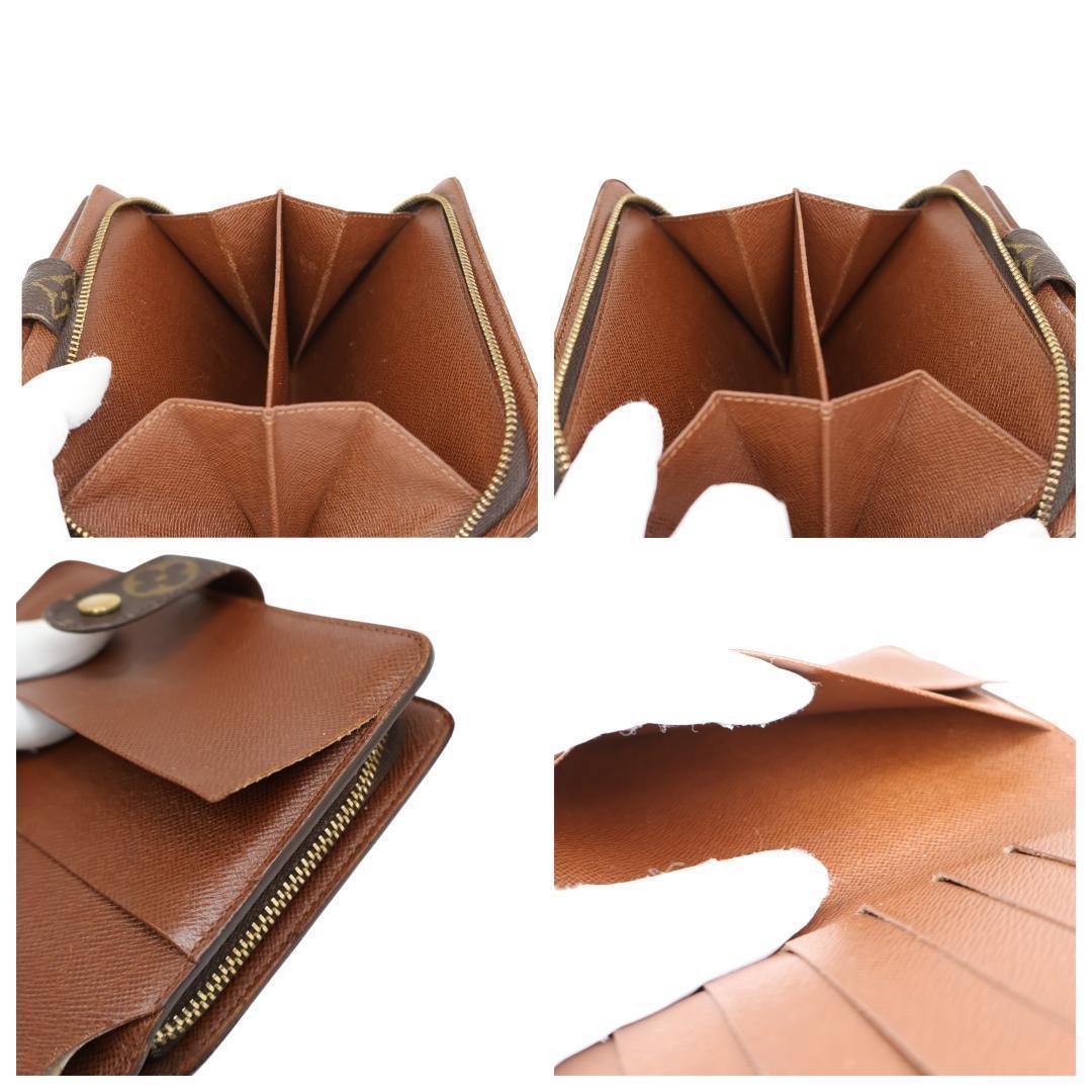 美品 ルイヴィトン 折り財布 モノグラム ポルト パピエ ジップ M61207