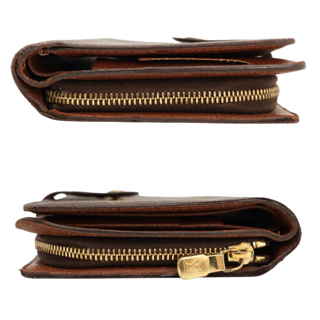 美品 ルイヴィトン 折り財布 モノグラム ポルト パピエ ジップ M61207