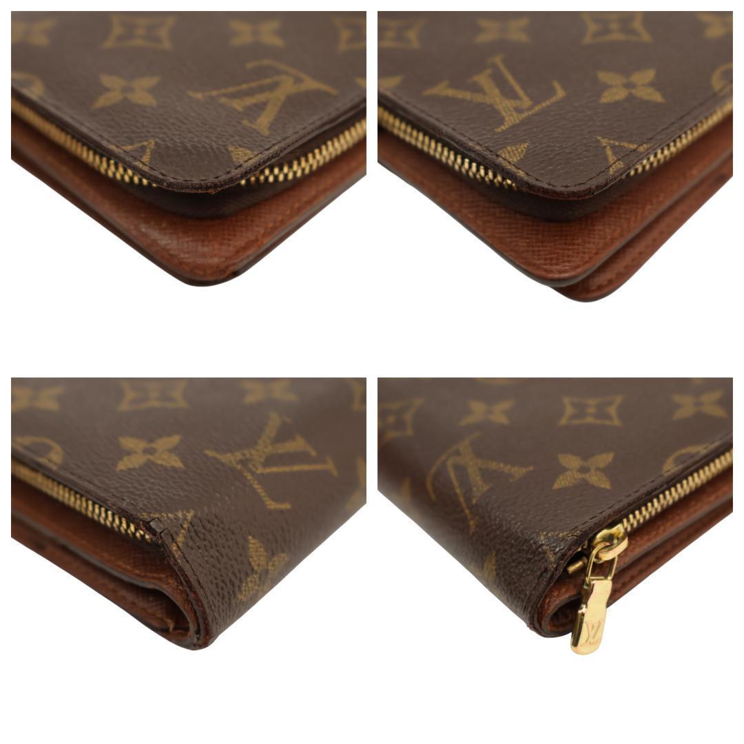 美品 ルイヴィトン 折り財布 モノグラム ポルト パピエ ジップ M61207