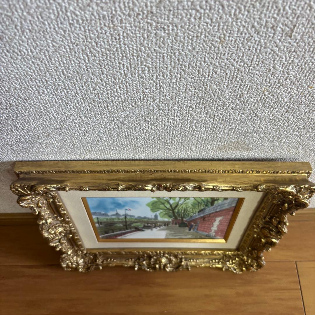 陶板画　額装品　風景　shigehiko ishikawa 鳴海製陶