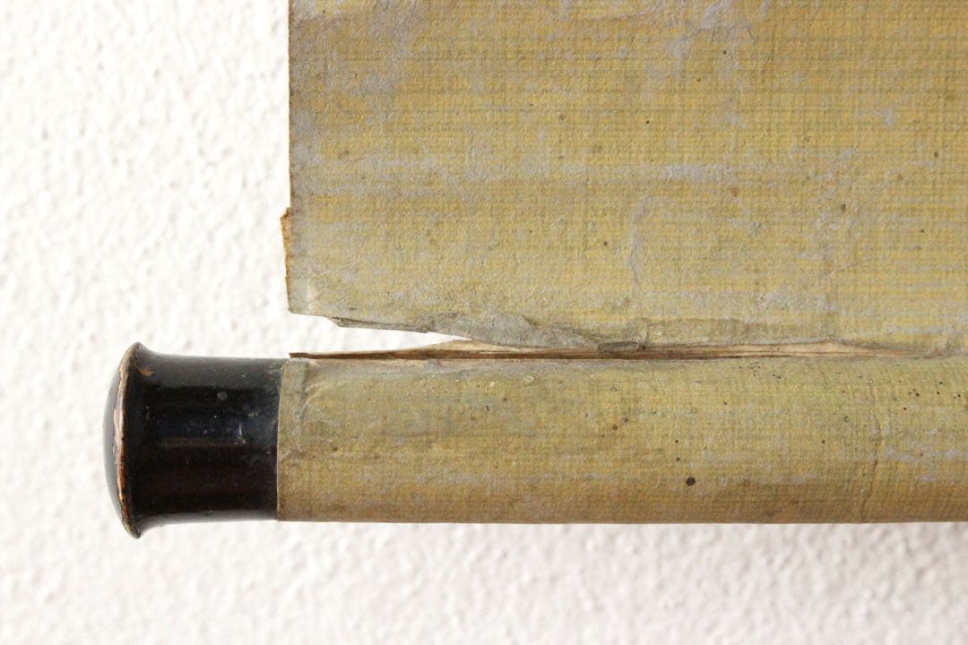 No5185 掛軸　仏教美術　日蓮曼荼羅　肉筆紙本　髭曼荼羅　古美術　送料無料