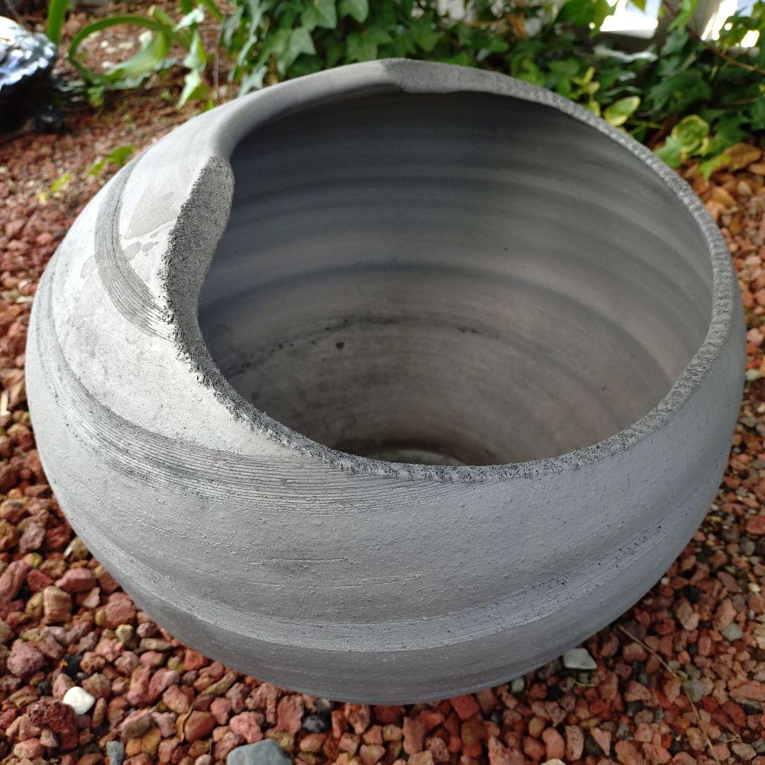 三河焼　陶器　丸壺型めだか鉢　睡蓮鉢　40cm