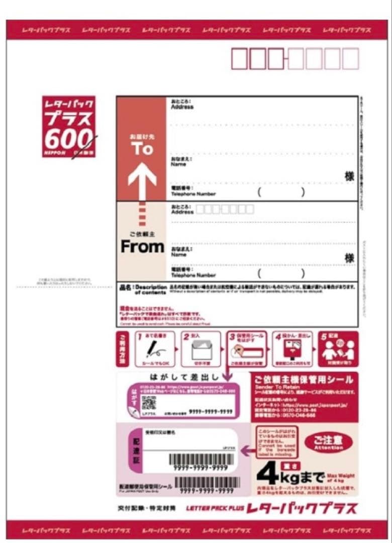 レターパックプラス600 100枚