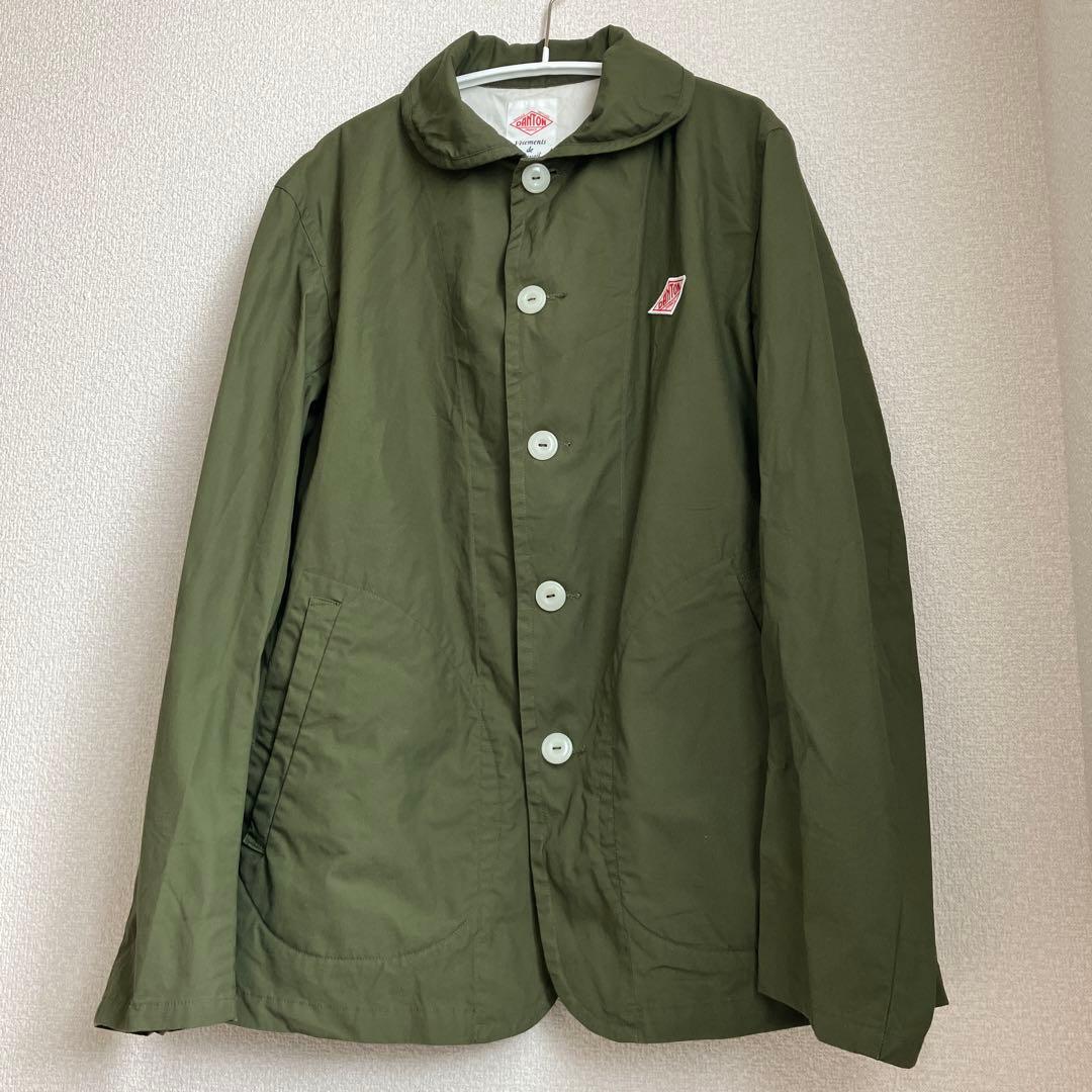 ダントン丸襟ジャケットブルゾンスーツ38カーキ