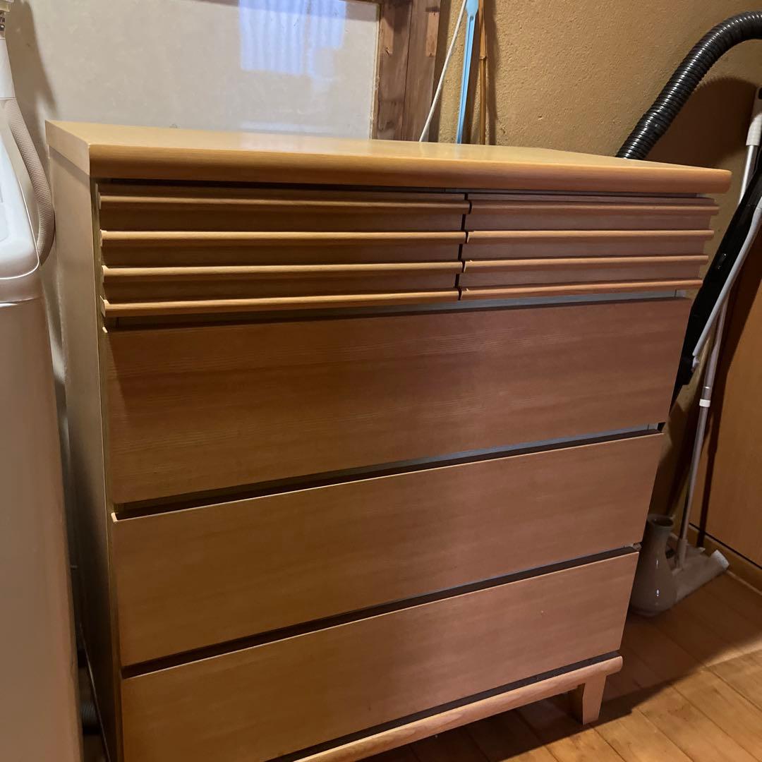 木製 5段チェスト ナチュラル