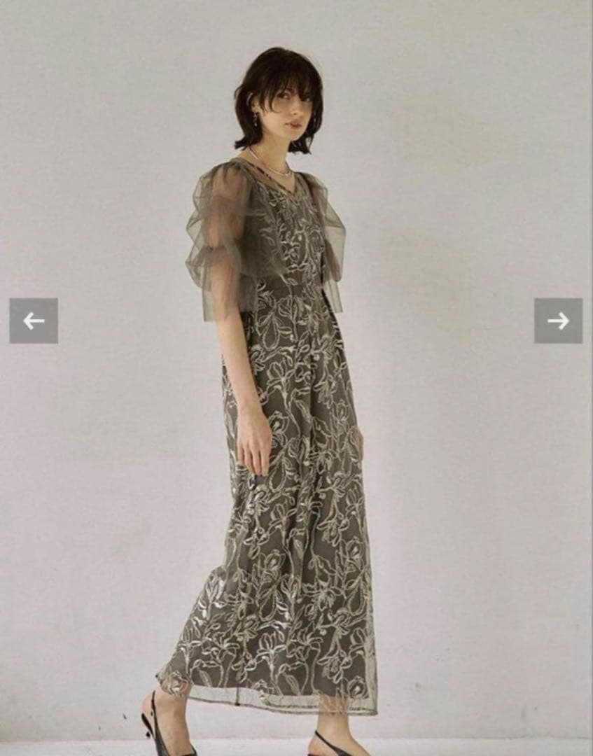 LERURE リルアー Fluffy sleeve pencil dress