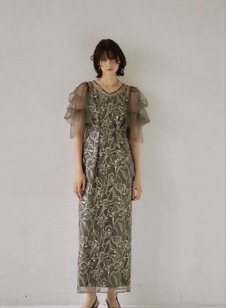 LERURE リルアー Fluffy sleeve pencil dress