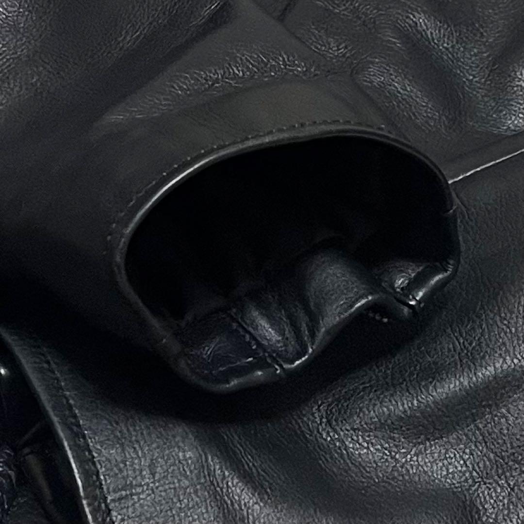 ホーンワークス　シングル　ライダース　ジャケット　ブラック　レザー　XL