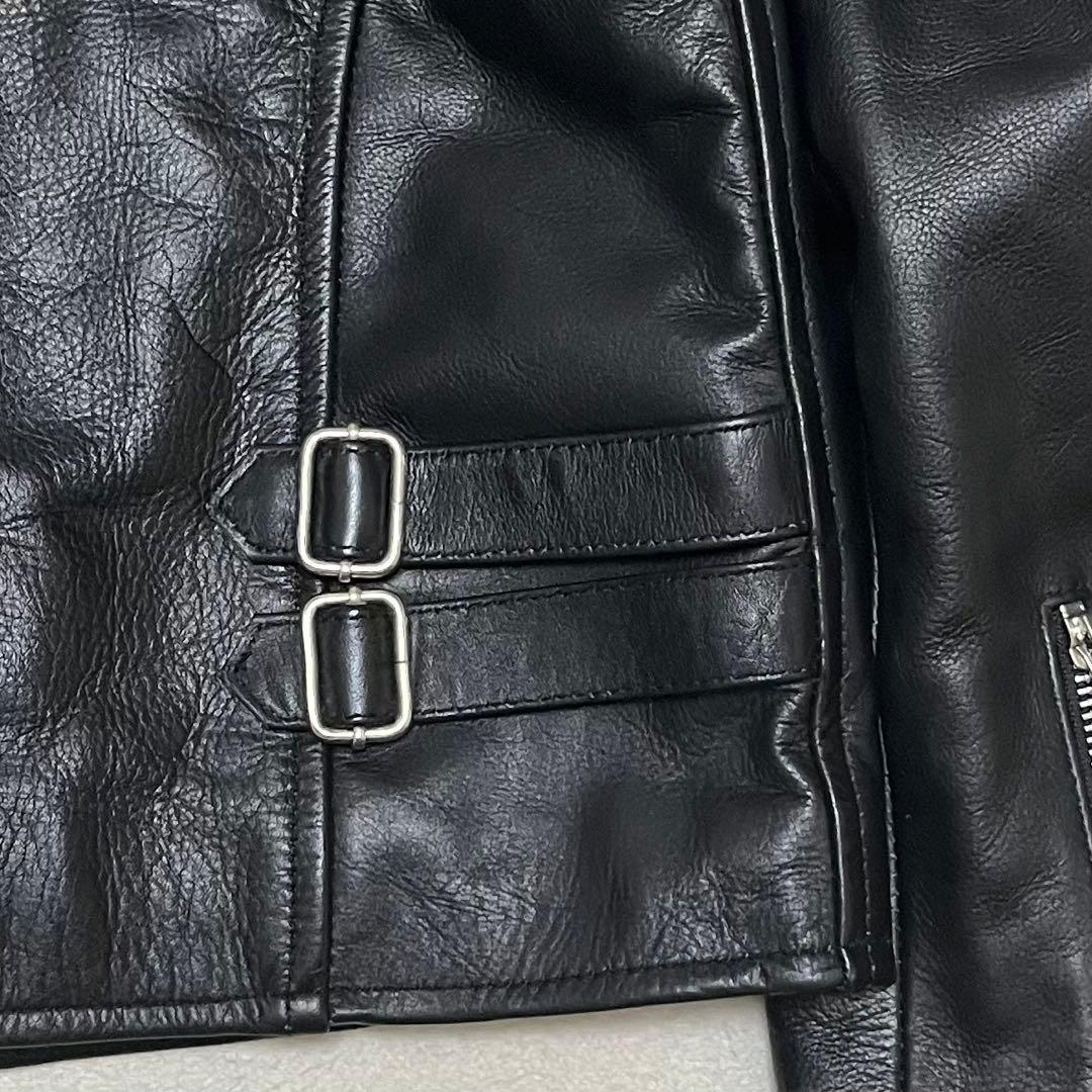ホーンワークス　シングル　ライダース　ジャケット　ブラック　レザー　XL