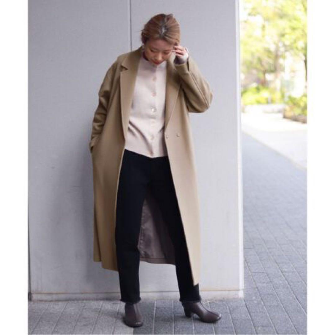 SLOBE IENA SUPER100 ロングチェスターコート　38 モカ